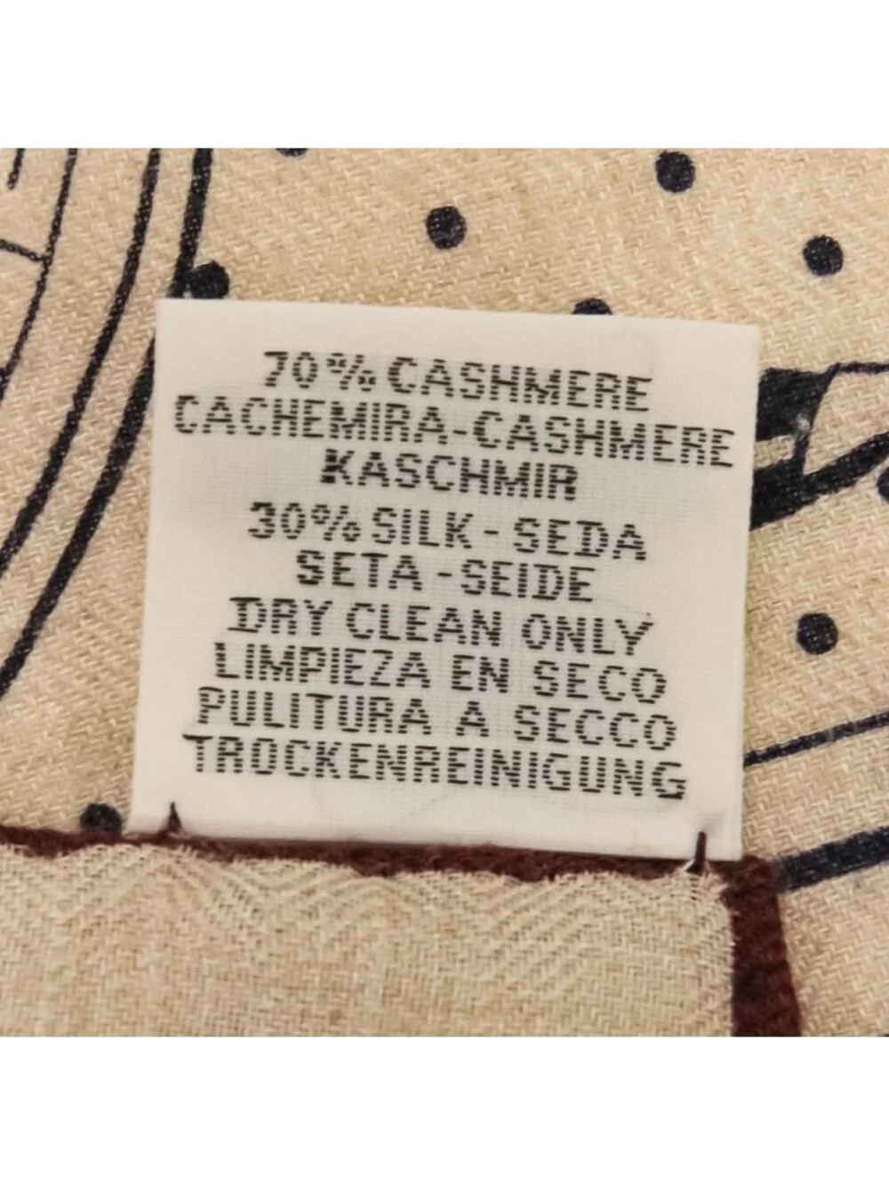 ★SOLD★ Hermes Carre Geant 140 Cheval de Coeur Cashmere Silk Large Scarf Beige - Picture 9 of 15